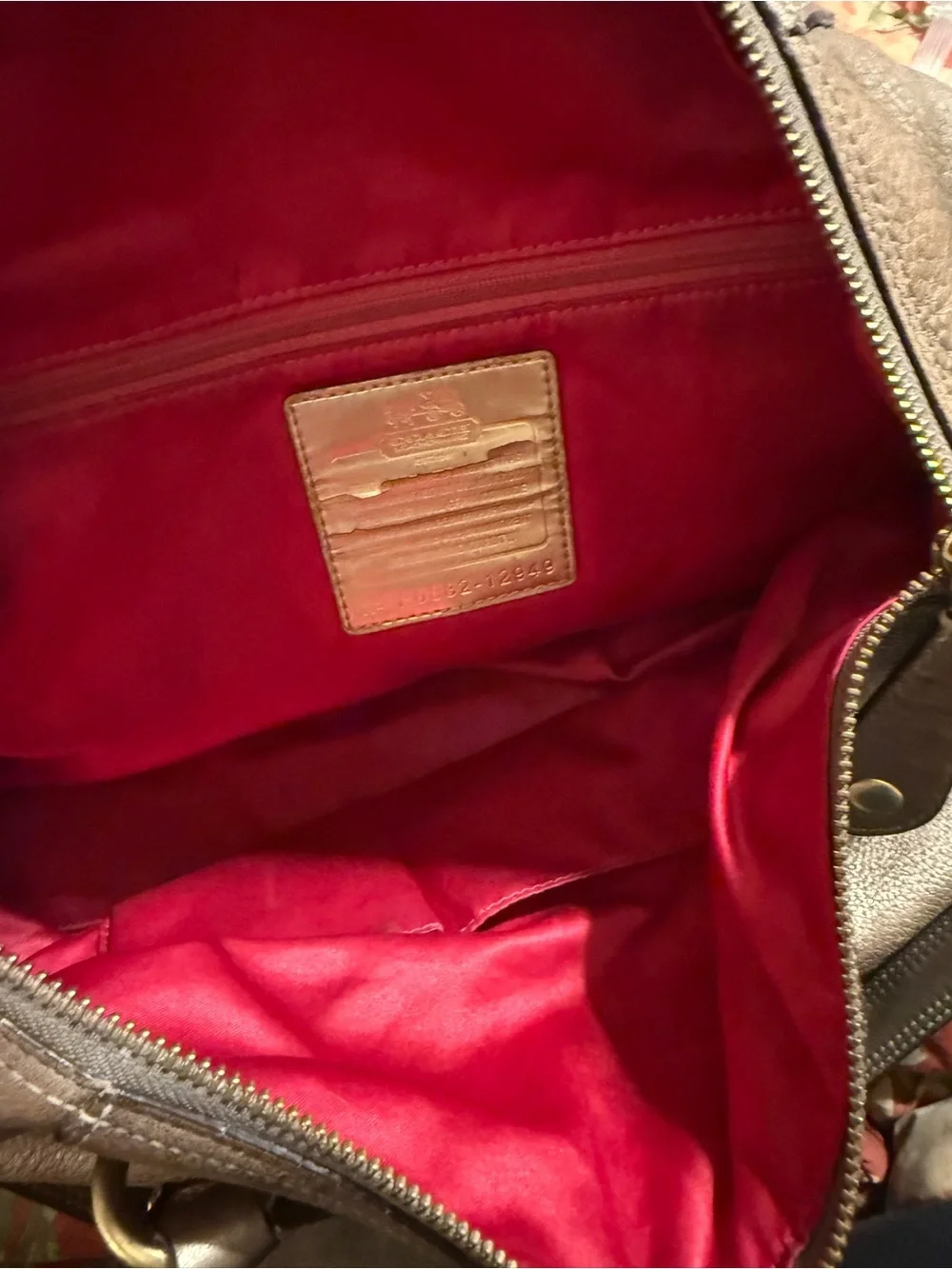 Coach Bronze Leather Shoulder Handbag with Gold Hardware - Picture 10 of 13